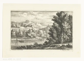 Landschap met een rivier en een burcht