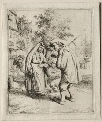 Boer in gesprek met een vrouw