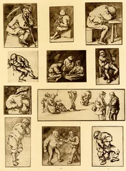 Pensketches van taveernescènes