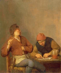 Twee rokers in een interieur, 1643