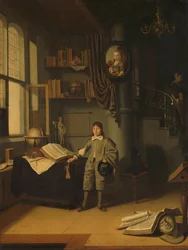 Jonge man in een studeerkamer