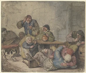 Uitgelaten boeren in een herberg