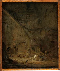 Interieur van een schuur