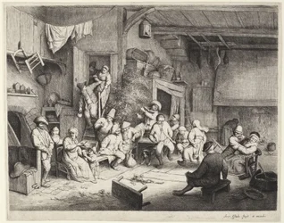 Interieur van een Nederlandse herberg