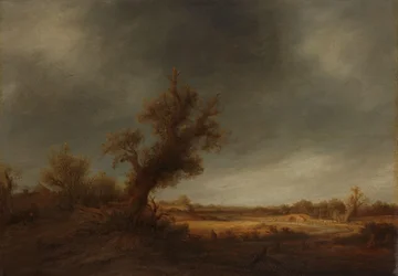 Landschap met een oude eik
