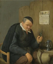Oude man met wijnglas