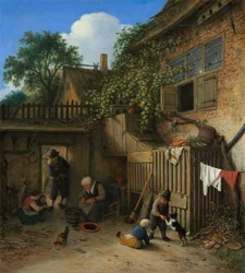 Het erf van het huisje