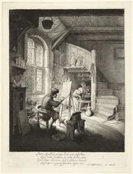 De schilder in zijn atelier