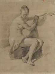 Zittende vrouwelijke naakt, ca. 1660-70