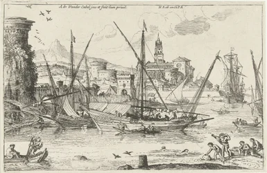 Havengezicht in het Zuiden (Landschappen, serie twee)