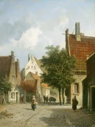 Straatscène in Amsterdam, 19e eeuw