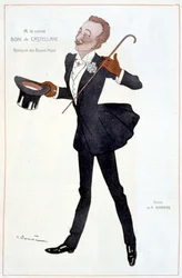 Cartoon door Graaf Boni van Castellane - Illustratie door Adrien Barrere (1877-1931) in 