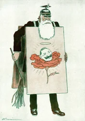 Cartoon door de Griekse premier Stephanos Skouloudis