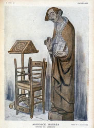 Maurice Barrès en Apotre de Lorraine - Karikatuur door Adrien Barrere (1877-1931) in 
