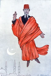 Portret van Pasha Mustafa Kemal (Kamal Ataturk)