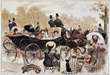 Kinderwandeling in de Champs-Elysées door Marie, eind 19e eeuw