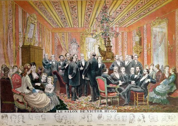 Salon van Victor Hugo, 21 rue de Clichy, Parijs, december 1875