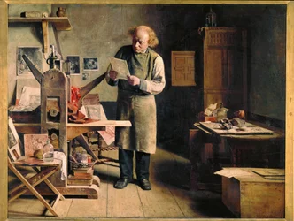 De printer (schilderij op doek)