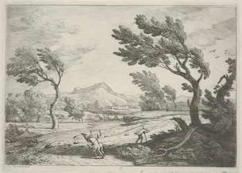 Landschap met Reizigers in een Sterke Wind, c.1753