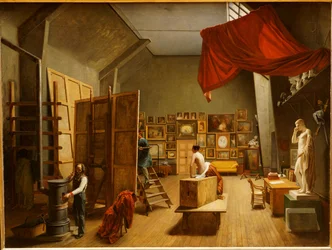 Het atelierinterieur van Abel de Pujol