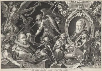 Allegorisch portret van Bartholomeus Spranger en zijn vrouw Christina Muller
