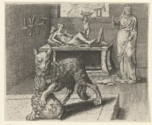 Fabel van de wolf en het standbeeld