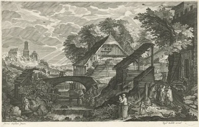 Huizen naast een rivier