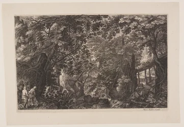 Achtste scène: Een bos met een houten brug, uit Acht scènes uit Bohemen