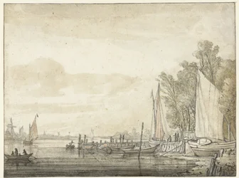 Boten bij een steiger in een rivier