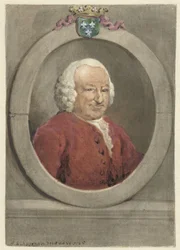 Portret van Johan Hudde Dedel, in ovaal, naar rechts