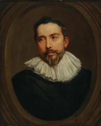 Portret van een man in een geschilderd ovaal