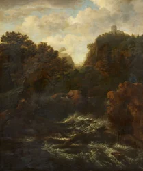 Berglandschap met waterval