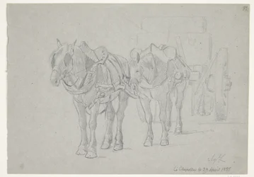 Wagen Voorspannen met Twee Paarden