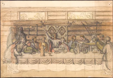 Vroeg ontwerp voor Valdemar Sejr en het feestmaal op Lyø