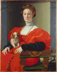 Portret van een dame in rood (Francesca Salviati?)