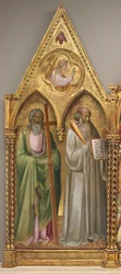 Sint Andreas en Sint Benedictus met de Aartsengel Gabriël