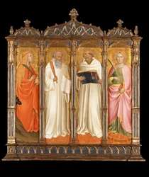 Heiligen Maria Magdalena, Benedictus, Bernardus van Clairvaux en Catharina van Alexandrië, ca. 1380