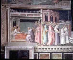 Het wonder van de heilige gordel, detail (uit de cyclus van Het leven van de Maagd en Legende van de heilige gordel, uit de Capella della Sacra Cintola)