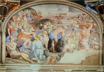Oversteek van de Rode Zee, fresco
