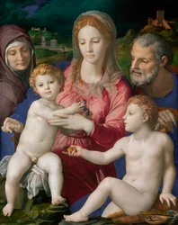 De Heilige Familie met Sint Anna en Johannes de Doper