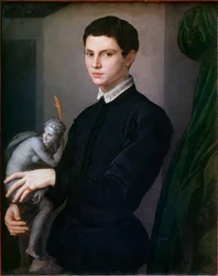 Portret van een beeldhouwer. Schilderij van Angelo Bronzino (1503-1572)