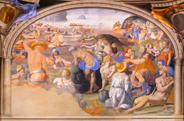 De oversteek van de Rode Zee, door Agnolo Bronzino (1503-1572) 1540-1545 (fresco)