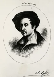 Zelfportret van Agostino Aglio (gravure)