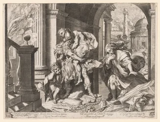 Aeneas en Zijn Familie Vluchten uit Troje