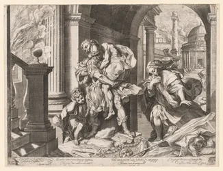 Aeneas en Zijn Familie Vluchten uit Troje, 1595