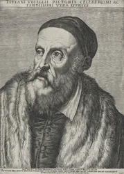 Portret van Titiaan, 1587 (gravure op geperst papier met watermerk)
