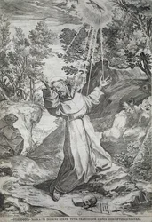 De stigmatisatie van Sint Franciscus op de berg La Verna (1224)