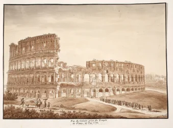Uitzicht op het Colosseum vanaf de Tempel van Venus, 1833