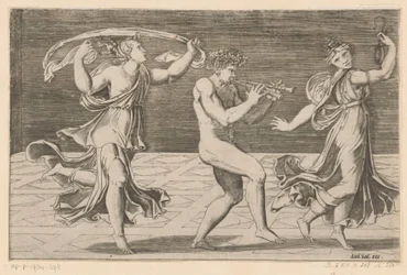 Dansende sater en maenaden