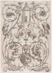 Grof Ornament met Satyrs, uit een set van twintig ornamentpanelen
